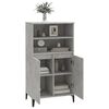vidaXL Highboard Concrete Grey 60x36x110 cm Engineered Wood