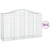 vidaXL Arched Gabion Baskets 11 pcs 200x50x120/140 cm Galvanised Iron
