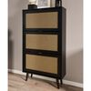 Finori Shoe Cabinet Vienna 49A Black and Rattan Print