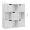 vidaXL Bookshelf Concrete 88.5x27.5x88 cm Engineered Wood