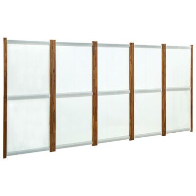 vidaXL 5-Panel Room Divider Cream White 350x170 cm