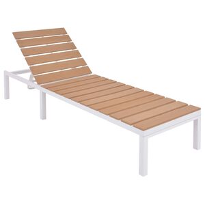 vidaXL Sunlounger | White and brown | Aluminium and WPC | Standard