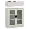 vidaXL Office Cabinet with Planter Box Light Grey 90x40x128 cm Steel