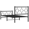 vidaXL Metal Bed Frame without Mattress with Footboard Black 90x190cm