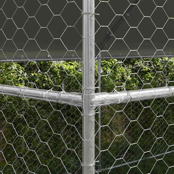 vidaXL Dog Kennel 4 pcs Silver 8 x 2 x 2 m Galvanised steel