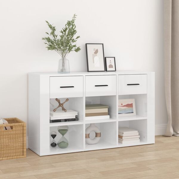 vidaXL Sideboard High Gloss White 100x30x59.5 cm Engineered Wood
