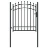 vidaXL Fence Gate with Spikes Grey 125 x 100 cm Powder-coated steel