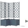 vidaXL Garden Planter 3 pcs LiGht Grey 80 x 80 x 142 cm Plastic