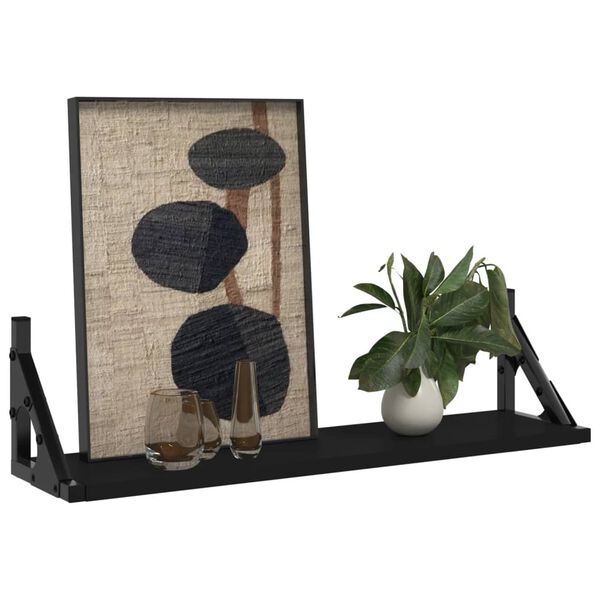 vidaXL Wall Shelves 2 pcs Black 60x15x15.5 cm