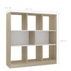 vidaXL Book Cabinet White and Sonoma Oak 97.5x29.5x100 cm Engineered Wood
