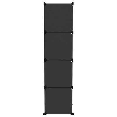vidaXL Storage Cube Organiser with 9 Cubes Black PP
