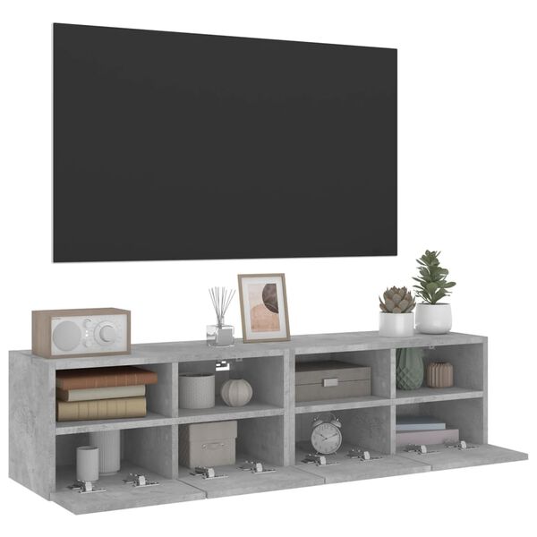 vidaXL TV Wall Cabinets 2 pcs Concrete Grey 60x30x30 cm Engineered Wood