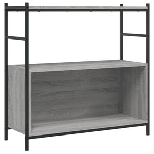 vidaXL Bookshelf Grey Sonoma 80x30x78,5 cm Engineered Wood and Iron