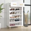 vidaXL Shoe Cabinet High Gloss White 60x35x105 cm Engineered Wood