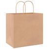 vidaXL Paper Bags 250 pcs with Handles Brown 26x17x25 cm