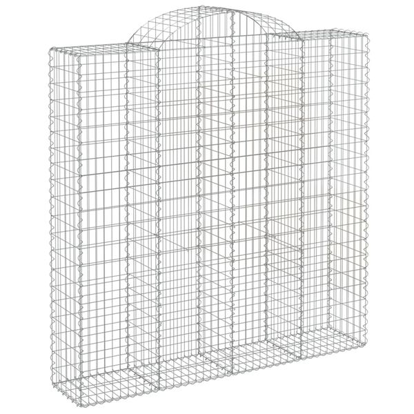 vidaXL Arched Gabion Baskets 8 pcs 200x50x200/220 cm Galvanised Iron