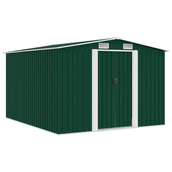 vidaXL Garden Shed 257x298x178 cm Metal Green