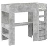vidaXL Loft Bed Frame with Desk with Storage Concrete Grey 90 x 200 cm