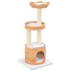 vidaXL Cat Tree | Natural | Willow, Soft Plush, Sisal Rope | Removable Covers