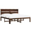 vidaXL Double Bed Frame with Headboard ROSTOCK Dark Brown 200 x 200 cm