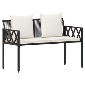 vidaXL Outdoor Benches 2 -Seater 116 x 56 x 75 cm Poly Rattan