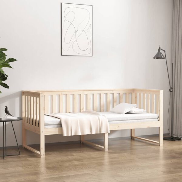vidaXL Day Bed without Mattress 75x190 cm Small Single Solid Wood Pine
