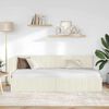 vidaXL Corner Bed Frame with Headboard Cream 90 cm x 200 cm Velvet