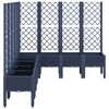 vidaXL Garden Planter with Trellis Blue Grey 200x160x142 cm PP