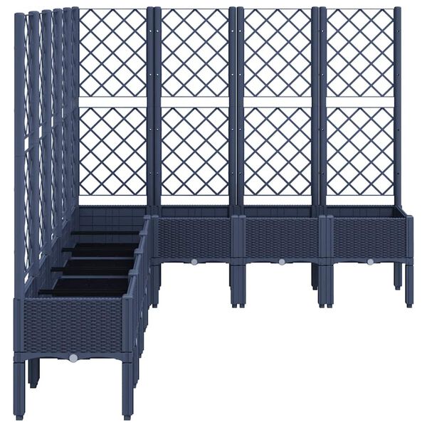 vidaXL Garden Planter with Trellis Blue Grey 200x160x142 cm PP