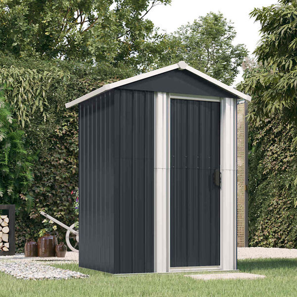 vidaXL Garden Shed Anthracite 126x97.5x177 cm Galvanised Steel