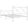 vidaXL Metal Bed Frame without Mattress with Footboard White 107x203cm