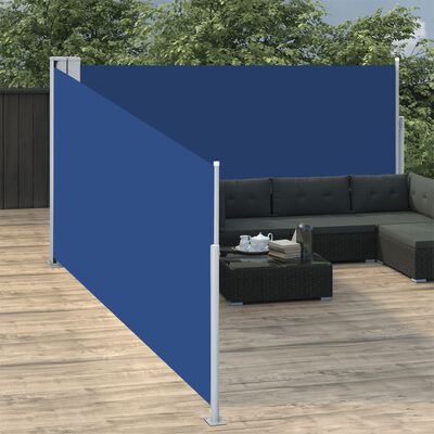 vidaXL Retractable Side Awning Blue 140x1000 cm