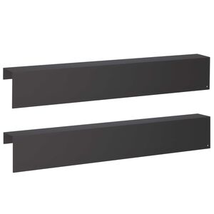 vidaXL Garden Cover Profile 2 pcs 100 x 10 x 15 cm Steel Black