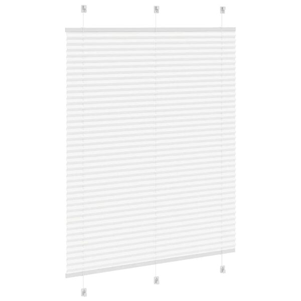 vidaXL Pleated Blind White 110x100 cm Fabric Width 109.4 cm Polyester