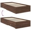 vidaXL Bed Frame with Headboard Brown Oak 75 x 190 cm Engineered Wood