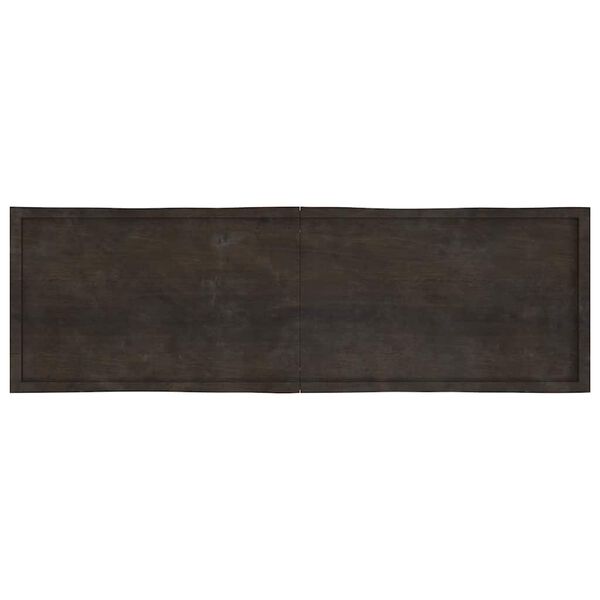 vidaXL Table Top Dark Brown 200x60x(2-6) cm Treated Solid Wood Live Edge