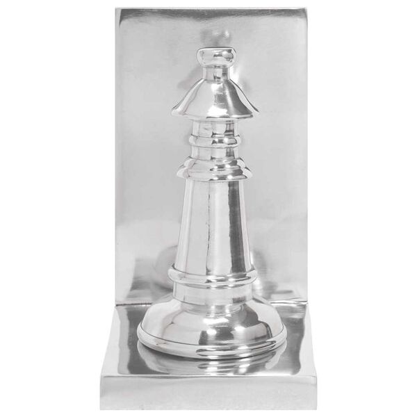 vidaXL Bookends 2 pcs Silver 11 x 12 x 19.5 cm Aluminium