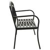 vidaXL Garden Bench with a Table 125 cm Steel Black
