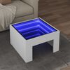 vidaXL Coffee Table with Infinity LED White 50x50x30 cm