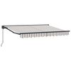 vidaXL Retractable Awning Light Grey and White 3 x 2.5 m