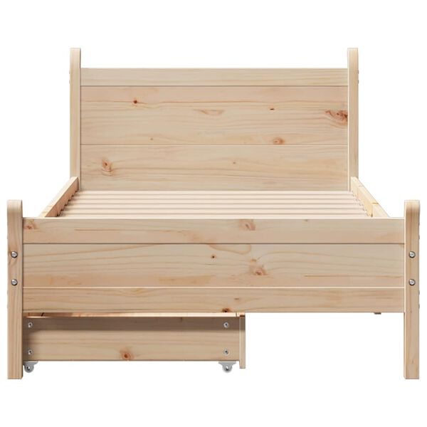 vidaXL Bed Frame without Mattress 90x190 cm Single Solid Wood Pine