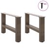 vidaXL Coffee Table Legs Natural Steel 2 pcs 50x(30-31) cm Steel