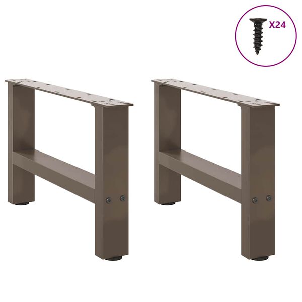vidaXL Coffee Table Legs Natural Steel 2 pcs 50x(30-31) cm Steel