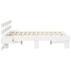 vidaXL Bed Frame with Headboard White 135 x 190 cm Solid Pine Wood
