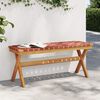 vidaXL Garden Bench Red Solid Wood Acacia and Fabric