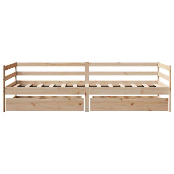vidaXL Daybed with Drawers without Mattress 80x200 cm Solid Wood