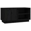 vidaXL TV Cabinet Black 80x35x40.5 cm Solid Wood Pine