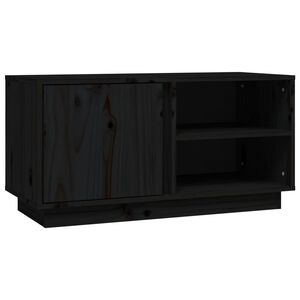 vidaXL TV Cabinet Black 80x35x40.5 cm Solid Wood Pine