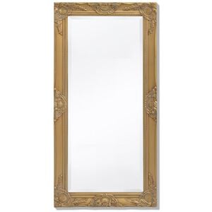 vidaXL Wall Mirror | Gold | Wood | 100x50 cm | Decorative Inlays | Wall Mirror