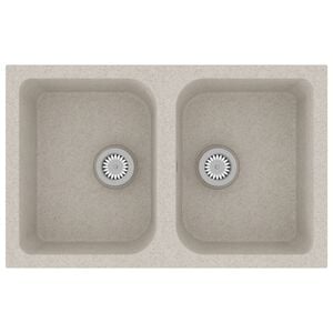 vidaXL Kitchen Sink Quartz and Resin 76 x 48 x 30 cm Beige